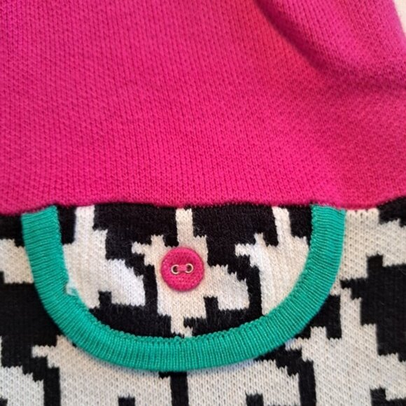 Deux par deux girls size 8 sweater dress houndstooth bottom pink top - Picture 2 of 7